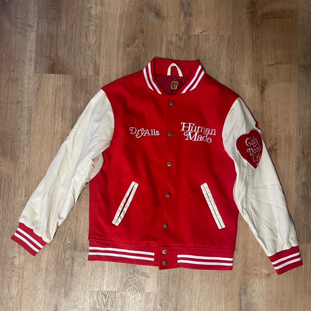 Human Made Girls Don’t Cry Dry Alls Varsity Jacket - Picture 4 of 13